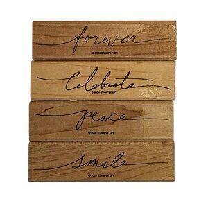 Stampin' up 'Wonderful Words' wood block set of 4.